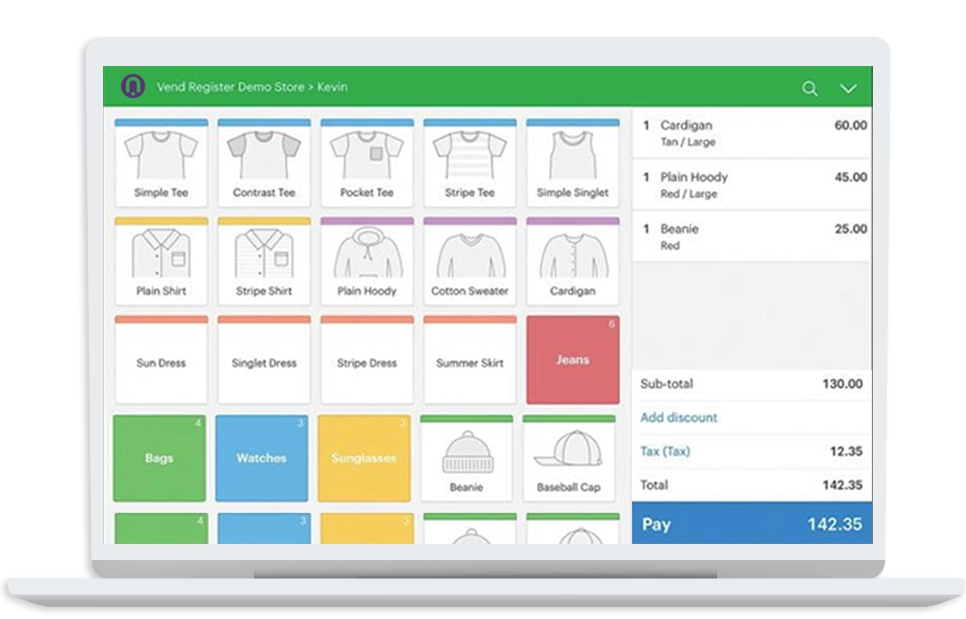 ERP software dashboard for retail businesses.