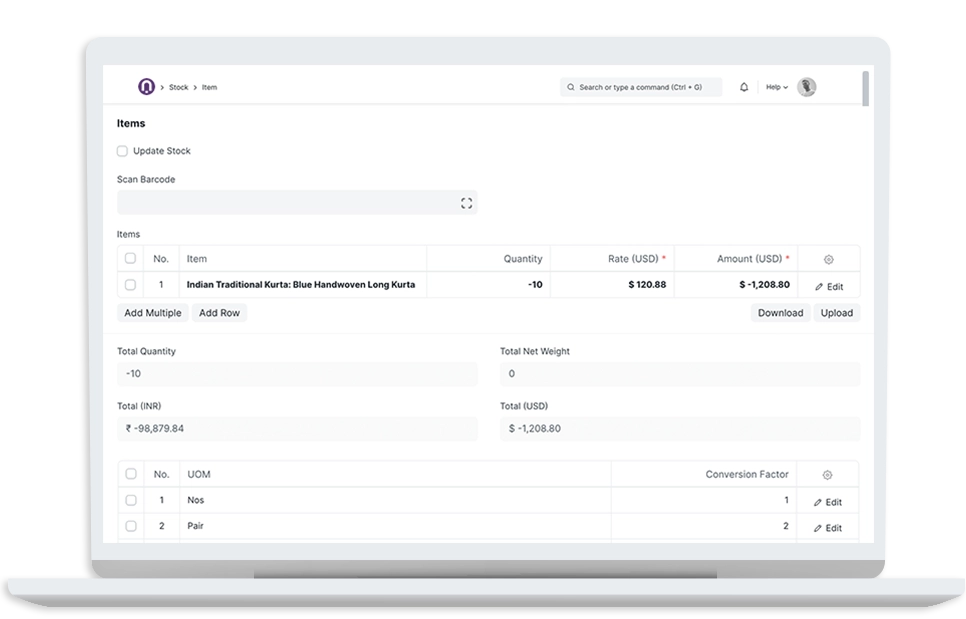Explanation of warehouse management system in ERP.